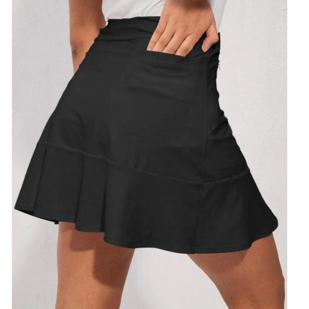 Acegolfs Basic 17 Inch Ruffle Skort UPF50+, Size Large - Picture 5 of 10